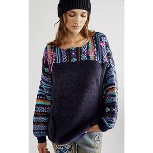 Free People Nothing Compares Pullover Slouchy Oversized Sweater